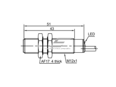 Induktyvinis artumo jutiklis | 2mm | M12 | 10-30VDC | NO | įmontuojamas | 2m kabelis | IP67 1 Induktyvinis artumo jutiklis | 2mm | M12 | 10-30VDC | NO | įmontuojamas | 2m kabelis | IP67 1