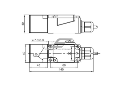 Induktyvinis artumo jutiklis | 15mm | 40x40x140mm | 20-250VAC | NO/NC | įmontuojamas | IP67 1