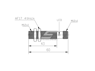 Induktyvinis artumo jutiklis | 4mm | M12 | 10-30VDC | NO | PNP | įmontuojamas | nikelio-vario korpusas | IP67 1