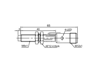 Induktyvinis artumo jutiklis | 4mm | M8 | 10-30VDC | NO | PNP | paviršinis | M12 | IP67 1