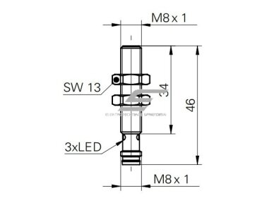 Induktyvinis artumo jutiklis | 10-30VDC | PNP | NC | IP67 | IFRM 08P37A1/S35L Baumer 5 Induktyvinis artumo jutiklis | 10-30VDC | PNP | NC | IP67 | IFRM 08P37A1/S35L Baumer 5