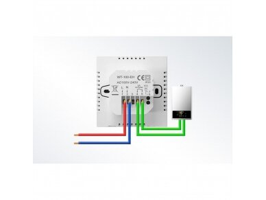 Išmanus | skaitmeninis termostatas | temperatūros reguliatorius | 3A | 95-230VAC | +5...+60°C | Wi-Fi | Tuya | Smart Life | Avatto | WT100-WH-3A 2
