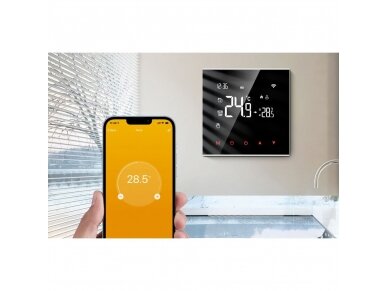 Išmanus | skaitmeninis termostatas | temperatūros reguliatorius | 3A | 95-230VAC | +5...+60°C | Wi-Fi | Tuya | Smart Life | Avatto | WT100-WH-3A 1