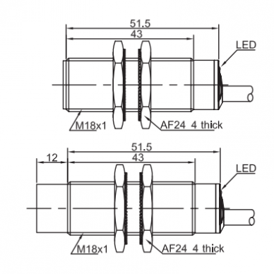 Induktiivne lähedusandur | 0-12mm | M18 | 10-30DC | NO | PNP | IP67 1 Induktiivne lähedusandur | 0-12mm | M18 | 10-30DC | NO | PNP | IP67 1