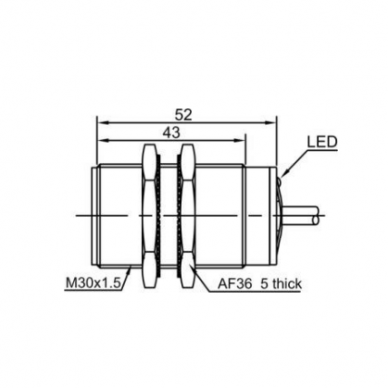 Inductive proximity sensor | 15mm | M30 | 10-30VDC | NO | PNP | flush mount | IP67 1