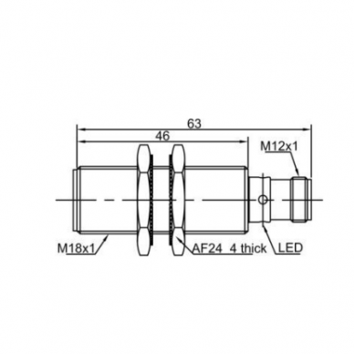 Induktīvais tuvuma sensors | 8mm | M18 | 10-30VDC | NO | PNP | iebūvēts montāžā | M12 | IP67 1