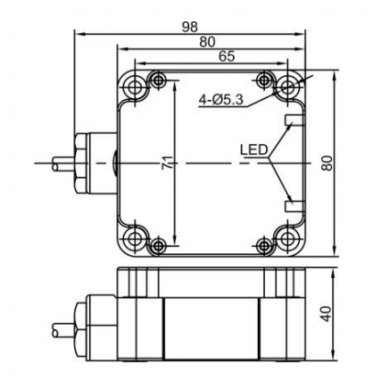 Induktīvais tuvuma sensors | 40mm | 40x80x98mm | 10-30VDC | NO | NPN | iebūvēts montāžā | IP67 1 Induktīvais tuvuma sensors | 40mm | 40x80x98mm | 10-30VDC | NO | NPN | iebūvēts montāžā | IP67 1