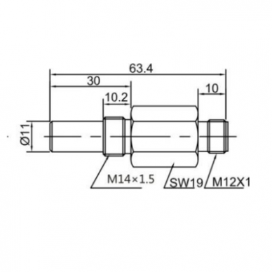 Indukcyjny czujnik zbliżeniowy | 3mm | M14 | 10-30VDC | NO | PNP | montaż wpuszczany | odporny na ciśnienie 500Bar | M12 | IP68 1