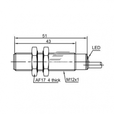 Induktiivne lähedusandur | 2mm | M12 | 10-30VDC | NO+NC | PNP | süvistatav paigaldus | IP67 1 Induktiivne lähedusandur | 2mm | M12 | 10-30VDC | NO+NC | PNP | süvistatav paigaldus | IP67 1