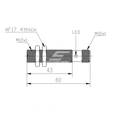 Induktiivne lähedusandur | 4mm | M12 | 10-30VDC | NO | PNP | süvistatav paigaldus | nikkel-vask korpus | IP67 1