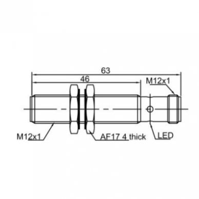Inductive proximity sensor | 4mm | M12 | 10-30VDC | NO | flush mount | IP67 1 Inductive proximity sensor | 4mm | M12 | 10-30VDC | NO | flush mount | IP67 1