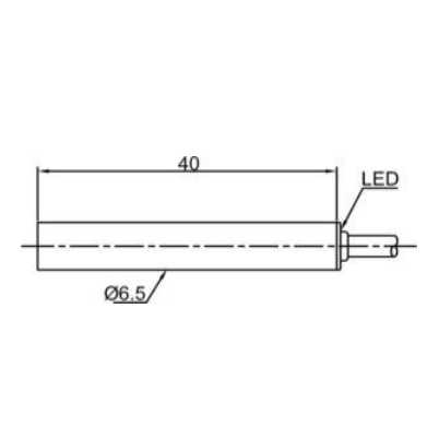 Inductive proximity sensor | 2mm | 6,5x40mm | 10-30VDC | NO | PNP | flush mount | IP67 1