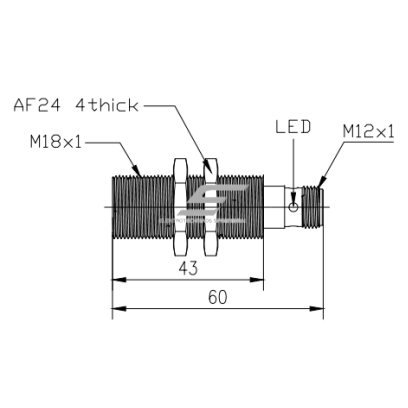 Induktiivne lähedusandur | 8mm | M18 | 10-30VDC | NO | NPN | süvistatav paigaldus | M12 | nikkel-vask korpus | IP67 1 Induktiivne lähedusandur | 8mm | M18 | 10-30VDC | NO | NPN | süvistatav paigaldus | M12 | nikkel-vask korpus | IP67 1