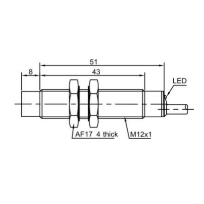 Inductive proximity sensor | 8mm | M12 | 10-30VDC | NO | non-flush mount | IP67 1 Inductive proximity sensor | 8mm | M12 | 10-30VDC | NO | non-flush mount | IP67 1