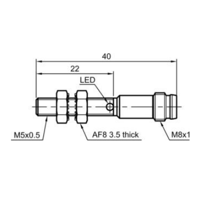 Induktiivne lähedusandur | 1,5mm | M5 | 10-30VDC | NO | PNP | süvistatav paigaldus | M8 | IP67 1 Induktiivne lähedusandur | 1,5mm | M5 | 10-30VDC | NO | PNP | süvistatav paigaldus | M8 | IP67 1