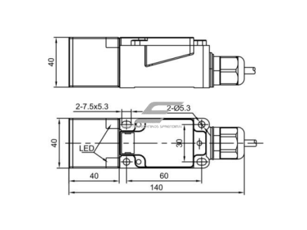 Induktyvinis artumo jutiklis | 15mm | 40x40x140mm | 10-30VDC | NO+NC | PNP | įmontuojamas | IP67 1