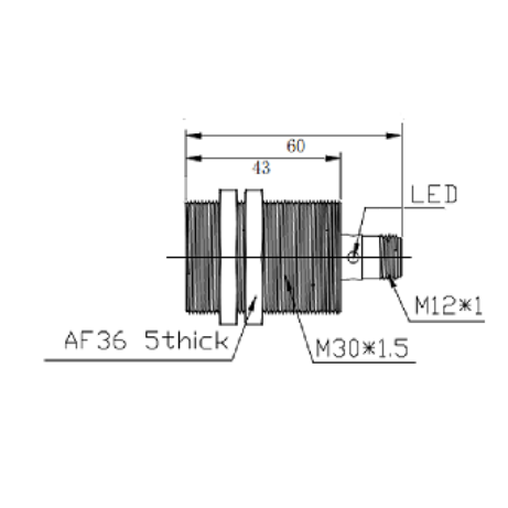 Inductive proximity sensor | 15mm | M30 | 10-30VDC | NO | NPN | flush mount | M12 | nickel-copper housing | IP67 1