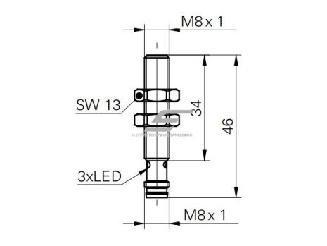 Induktyvinis artumo jutiklis | 10-30VDC | PNP | NC | IP67 | IFRM 08P37A1/S35L Baumer 5