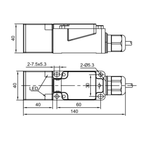 Induktīvais tuvuma sensors | 15mm | 40x40x140mm | 20-250VAC | NO/NC | iebūvēts montāžā | IP67 1 Induktīvais tuvuma sensors | 15mm | 40x40x140mm | 20-250VAC | NO/NC | iebūvēts montāžā | IP67 1