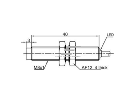Induktyvinis artumo jutiklis | 2mm | M8 | 10-30VDC | NO | paviršinis | 2m kabelis | IP67 1