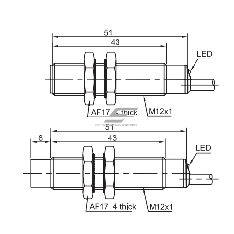 Inductive proximity sensor | 0-4mm | M12 | 10-30VDC | NO | PNP | IP67 1
