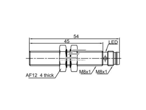 Induktyvinis artumo jutiklis | 2mm | M8 | 10-30VDC | NO | NPN | įmontuojamas | IP67 1