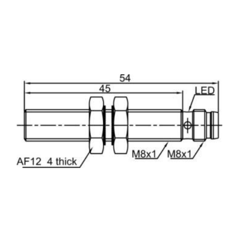 Inductive proximity sensor | 2mm | M8 | 10-30VDC | NO | PNP | flush mount | IP67 1 Inductive proximity sensor | 2mm | M8 | 10-30VDC | NO | PNP | flush mount | IP67 1