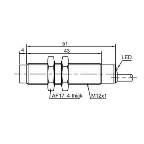 Inductive proximity sensor | 4mm | M12 | 10-30VDC | NO | non-flush mount | IP67 1