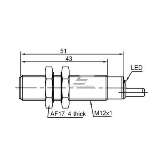Induktiivne lähedusandur | 2mm | M12 | 10-30VDC | NO+NC | PNP | süvistatav paigaldus | IP67 1
