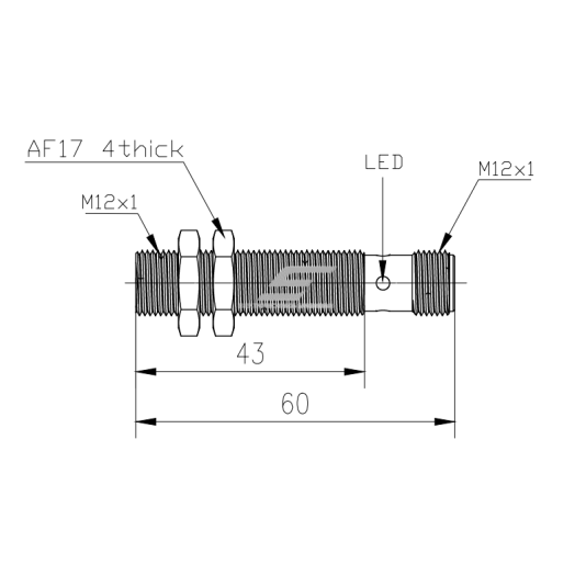 Induktiivne lähedusandur | 4mm | M12 | 10-30VDC | NO | PNP | süvistatav paigaldus | nikkel-vask korpus | IP67 1 Induktiivne lähedusandur | 4mm | M12 | 10-30VDC | NO | PNP | süvistatav paigaldus | nikkel-vask korpus | IP67 1
