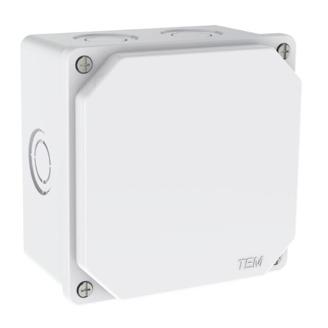 Elektriinstalatsiooni termoplastiline korpus | hermeetiline | 113x113x73mm | pinnale paigaldatav | halogeenvaba | valge | IP67 | TEM Elektriinstalatsiooni termoplastiline korpus | hermeetiline | 113x113x73mm | pinnale paigaldatav | halogeenvaba | valge | IP67 | TEM
