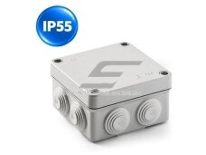 Plastikinės hermetinės elektros instaliacijos paskirstymo dėžutės | su sandarikliais | su nepermatomu dangteliu | virštinkinės | IP55
