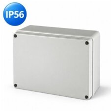 Plastmasas hermētiskas elektroinstalācijas sadales kārbas | bez blīvēm | ar pelēku vāku | virsapmetuma | IP56