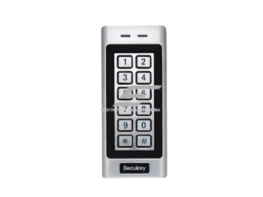 Durų kodinis užraktas | klaviatūra su Mifare kortelių skaitytuvu | 9-18VDC | 130x56x23mm | IP66 | sidabrinis | Secukey | K4-MF Durų kodinis užraktas | klaviatūra su Mifare kortelių skaitytuvu | 9-18VDC | 130x56x23mm | IP66 | sidabrinis | Secukey | K4-MF