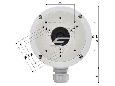 Montavimo bazė | pagrindas kamerai | 137x51,5mm | balta | Hikvision | DS-1280ZJ-S 1 Montavimo bazė | pagrindas kamerai | 137x51,5mm | balta | Hikvision | DS-1280ZJ-S 1