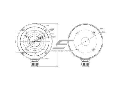 Montavimo bazė | pagrindas kamerai | 137x51,5mm | balta | Hikvision | DS-1280ZJ-S 5
