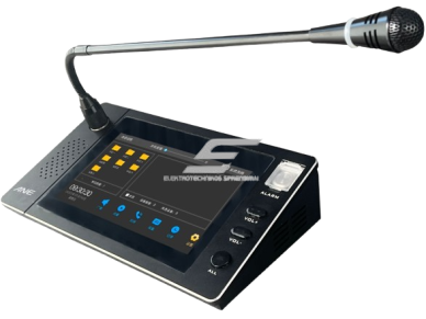 IP tinklo pranešimų mikrofonas | valdymo pultas | 24VDC | WAV | MP3 | PCM | OPUS