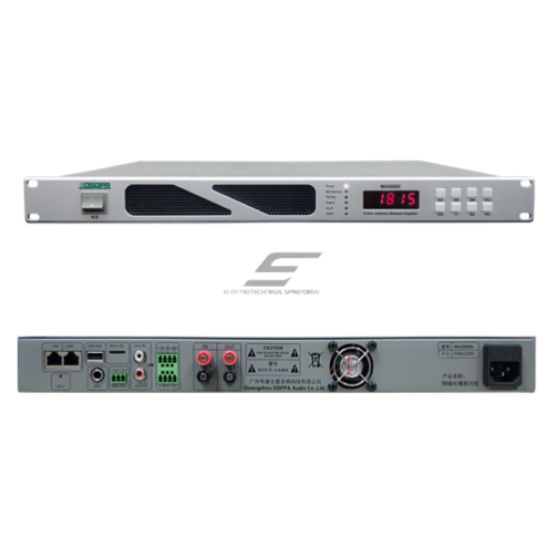 Sieciowy wzmacniacz IP 100V 500W do systemów nagłośnienia | obsługa AUX/Mic/USB/SD | montaż rack 19", 1U 1