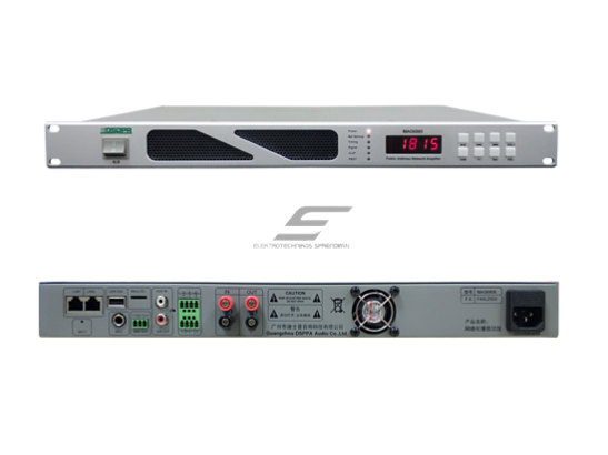 IP tinklo 100V 250W stiprintuvas viešojo įgarsinimo sistemoms | AUX/Mic/USB/SD palaikymas | 1U, 19" rack montavimas 1