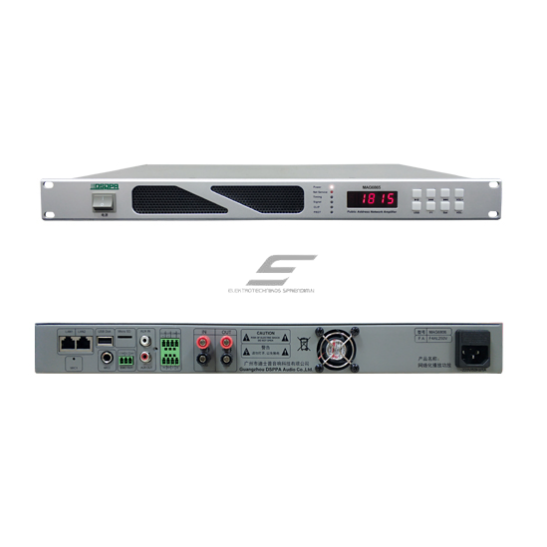 Sieciowy wzmacniacz IP 100V 350W do systemów nagłośnienia | obsługa AUX/Mic/USB/SD | montaż rack 19", 1U 1 Sieciowy wzmacniacz IP 100V 350W do systemów nagłośnienia | obsługa AUX/Mic/USB/SD | montaż rack 19", 1U 1