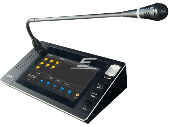 IP tinklo pranešimų mikrofonas | valdymo pultas | 24VDC | WAV | MP3 | PCM | OPUS