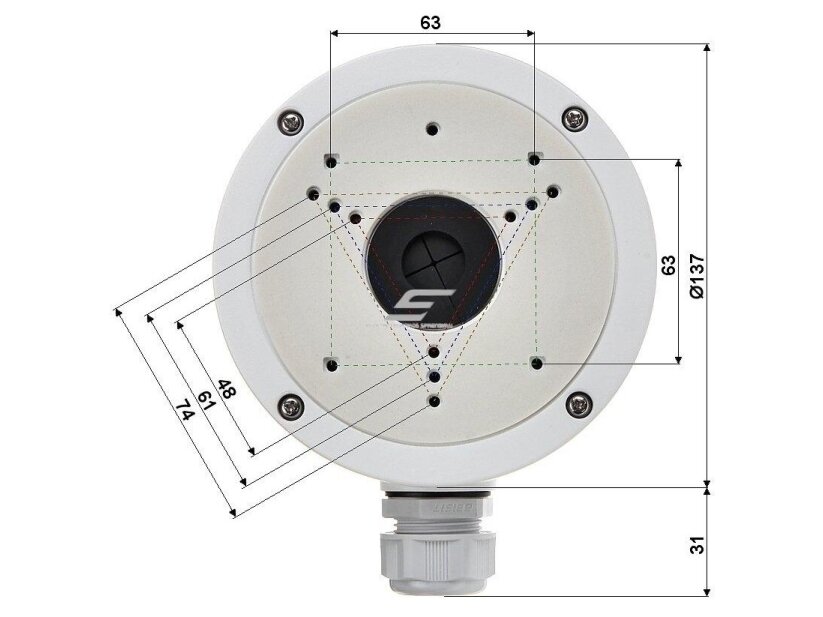 Montavimo bazė | pagrindas kamerai | 137x51,5mm | balta | Hikvision | DS-1280ZJ-S 1 Montavimo bazė | pagrindas kamerai | 137x51,5mm | balta | Hikvision | DS-1280ZJ-S 1