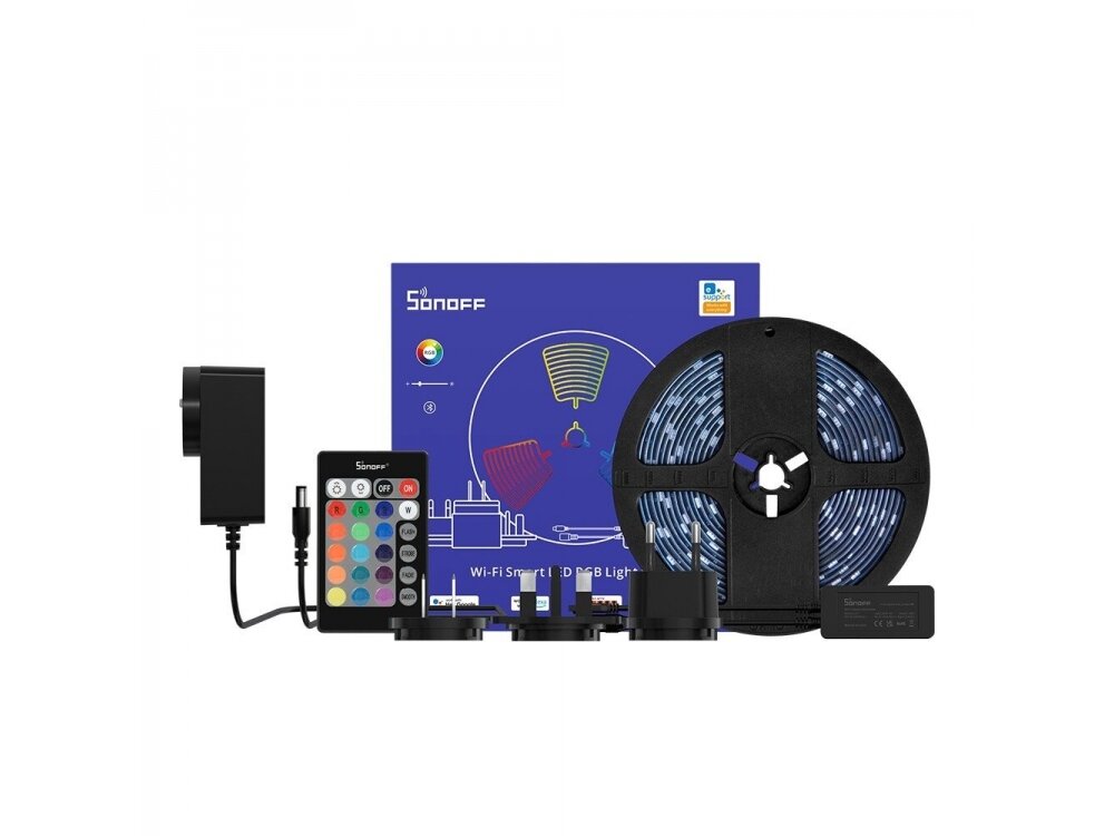 Hermetiška | išmani LED juosta | 12VDC | 24W | 300lm/m | 30LED/m | RGB | su 1,5m kabeliu | IP65 | 5m | Wi-Fi | SONOFF | L2-5M | 6920075776706
