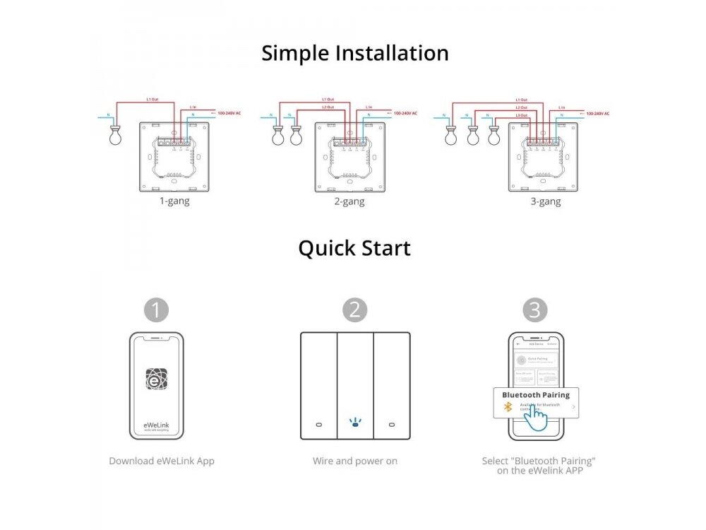 Išmanus | nuotolinis sieninis jungiklis | 1 klavišo | 2x5A | 2200W | 100-240VAC | juodas | Wi-Fi | SONOFF | M5-1C-80 | 6920075777062 2 Išmanus | nuotolinis sieninis jungiklis | 1 klavišo | 2x5A | 2200W | 100-240VAC | juodas | Wi-Fi | SONOFF | M5-1C-80 | 6920075777062 2