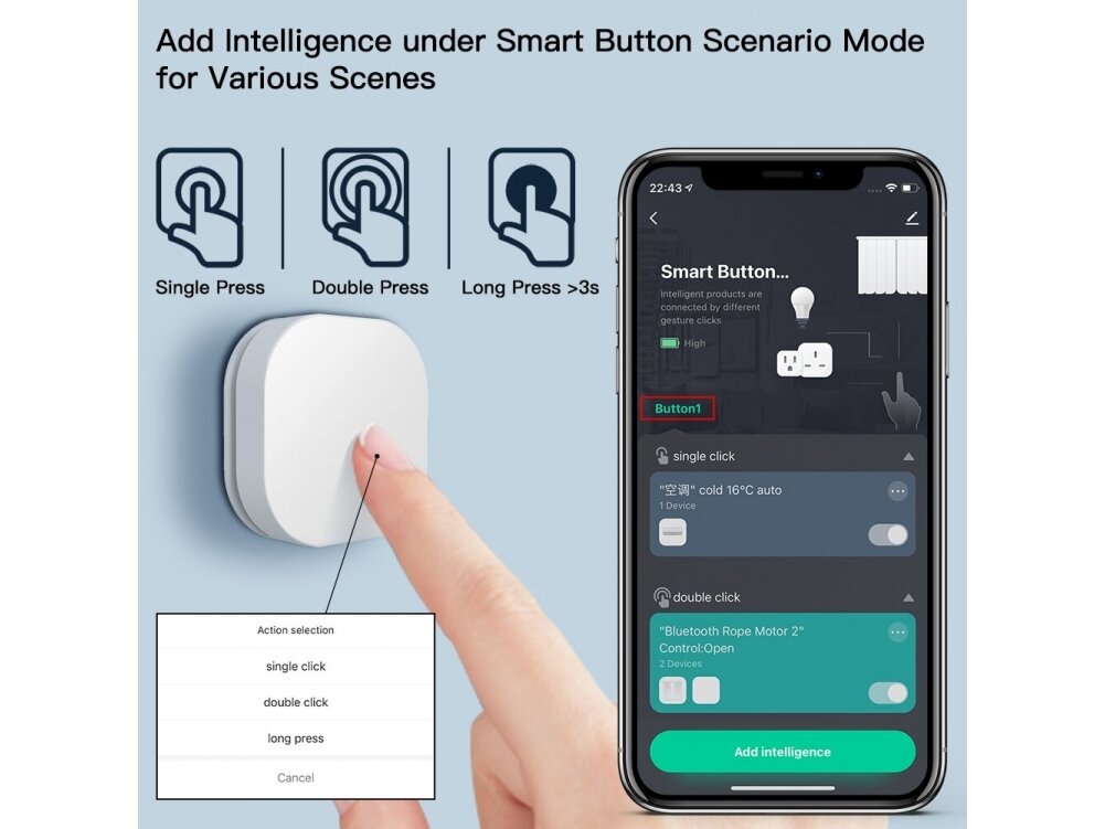 Išmanus | belaidis jungiklis | mygtukas | baltas | IP55 | ZigBee | Smart Life | TUYA | MOES | ZT-SY-SR-MS 5 Išmanus | belaidis jungiklis | mygtukas | baltas | IP55 | ZigBee | Smart Life | TUYA | MOES | ZT-SY-SR-MS 5