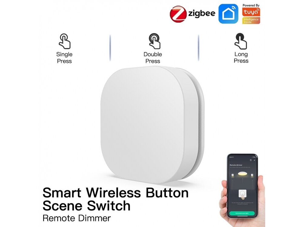 Išmanus | belaidis jungiklis | mygtukas | baltas | IP55 | ZigBee | Smart Life | TUYA | MOES | ZT-SY-SR-MS 3 Išmanus | belaidis jungiklis | mygtukas | baltas | IP55 | ZigBee | Smart Life | TUYA | MOES | ZT-SY-SR-MS 3
