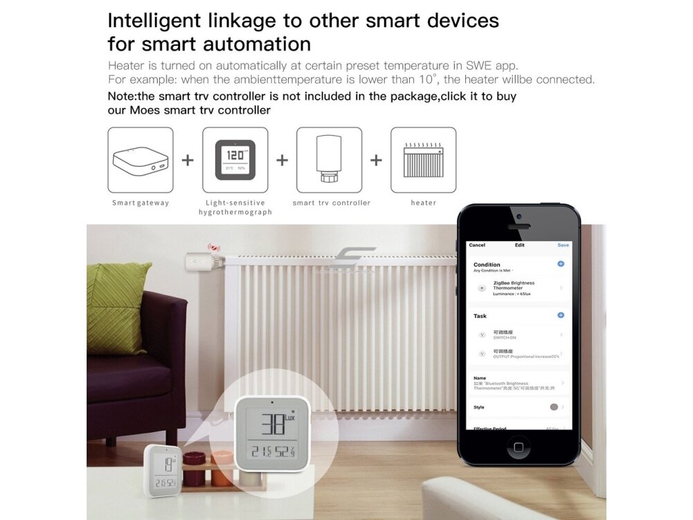 Išmanus | belaidis šviesos | temperatūros ir drėgmes matuoklis | jutiklis | 0-999lux | 0-50°C | 0-99RH% | 66x66x11mm | baltas | Wi-Fi | ZigBee | Smart Life | TUYA | MOES 4 Išmanus | belaidis šviesos | temperatūros ir drėgmes matuoklis | jutiklis | 0-999lux | 0-50°C | 0-99RH% | 66x66x11mm | baltas | Wi-Fi | ZigBee | Smart Life | TUYA | MOES 4