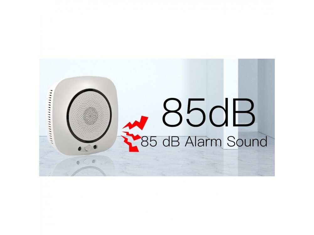 Išmanus smalkių (anglies monoksido CO) jutiklis | daviklis | 1,5W | 110-230VAC | Wi-Fi | Smart Life | TUYA | MOES 1 Išmanus smalkių (anglies monoksido CO) jutiklis | daviklis | 1,5W | 110-230VAC | Wi-Fi | Smart Life | TUYA | MOES 1