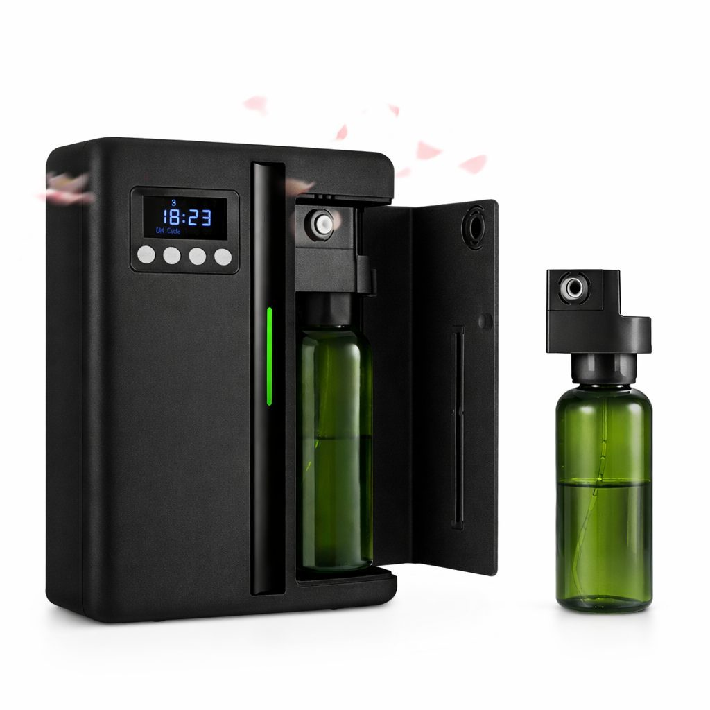 Smart aroma diffuser with Bluetooth | 200 ml | 185x85x225mm | wall-mounted / freestanding | quiet | EU | 230 V | for home | for offices | for hotels | black 1 Smart aroma diffuser with Bluetooth | 200 ml | 185x85x225mm | wall-mounted / freestanding | quiet | EU | 230 V | for home | for offices | for hotels | black 1