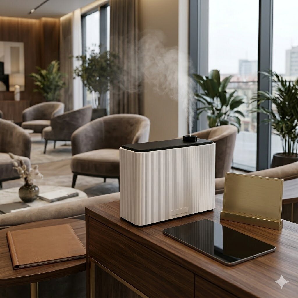 Умный коммерческий ароматический диффузор | 15W | 1000 мл | WiFi / Bluetooth | для систем HVAC | 3000–4000 м³ | 295x113x230 мм | настенный / напольный | белый 3 Умный коммерческий ароматический диффузор | 15W | 1000 мл | WiFi / Bluetooth | для систем HVAC | 3000–4000 м³ | 295x113x230 мм | настенный / напольный | белый 3